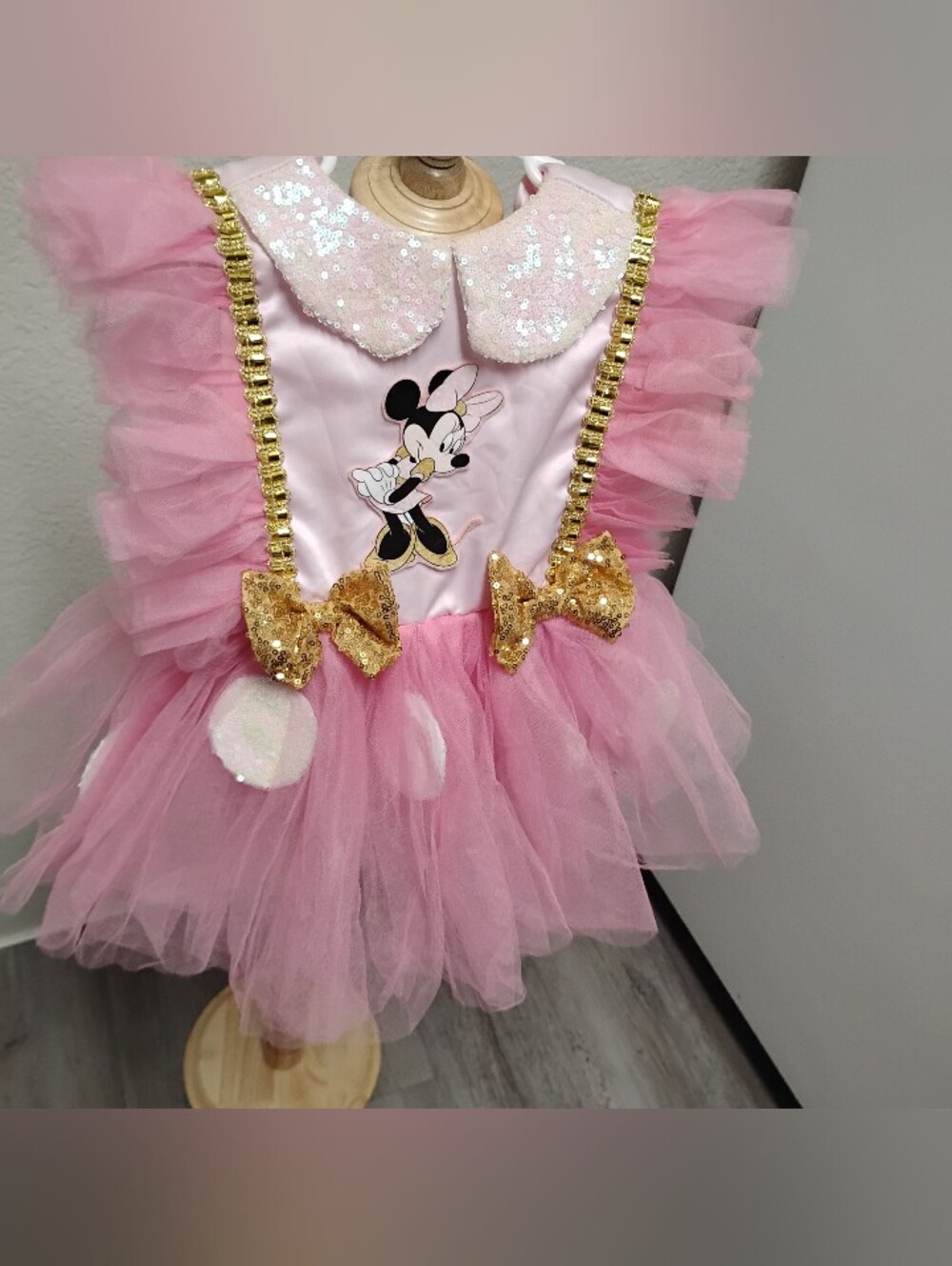 Pink Minnie Mouse Sequin Bow Tutu Costume for Kids Size 1t 12-18 Months
